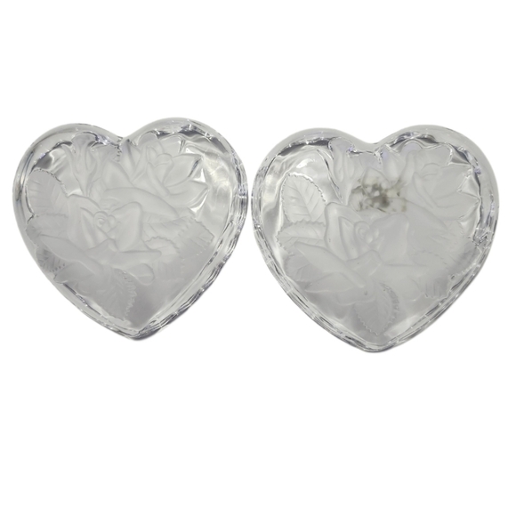 Studio Nova Winter Rose Etched Frosted Crystal Heart Trinket/Jewelry/ Candy Box - Picture 6 of 15